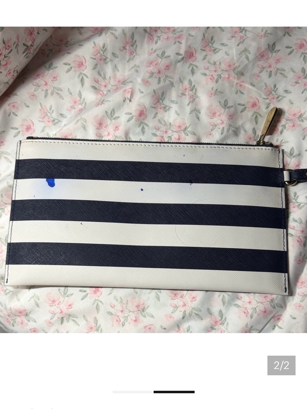 Michael Kors Striped Wristlet with Gold Logo - Picture 5 of 7